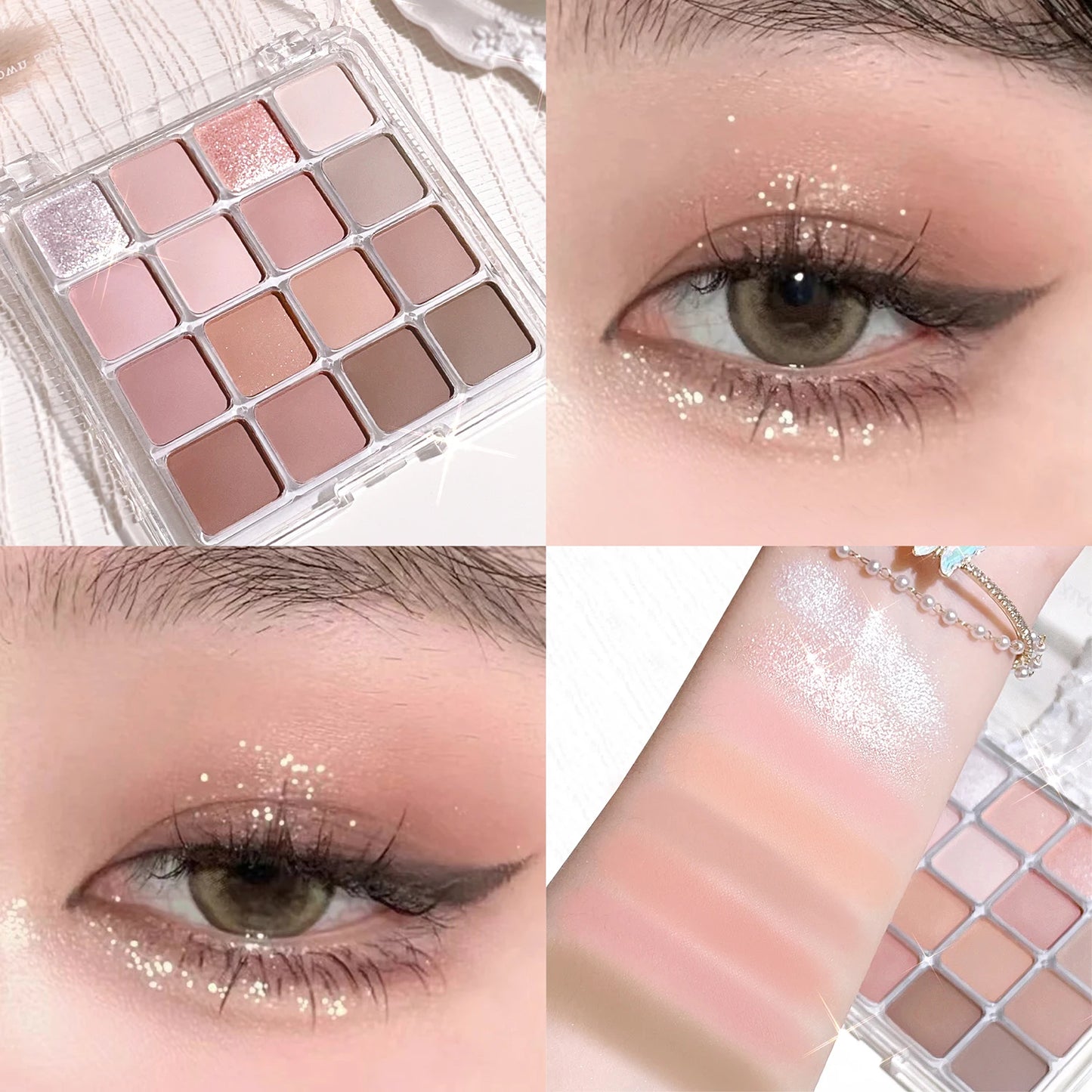 Sixteen-color sunset magic eye shadow plate pearl matte