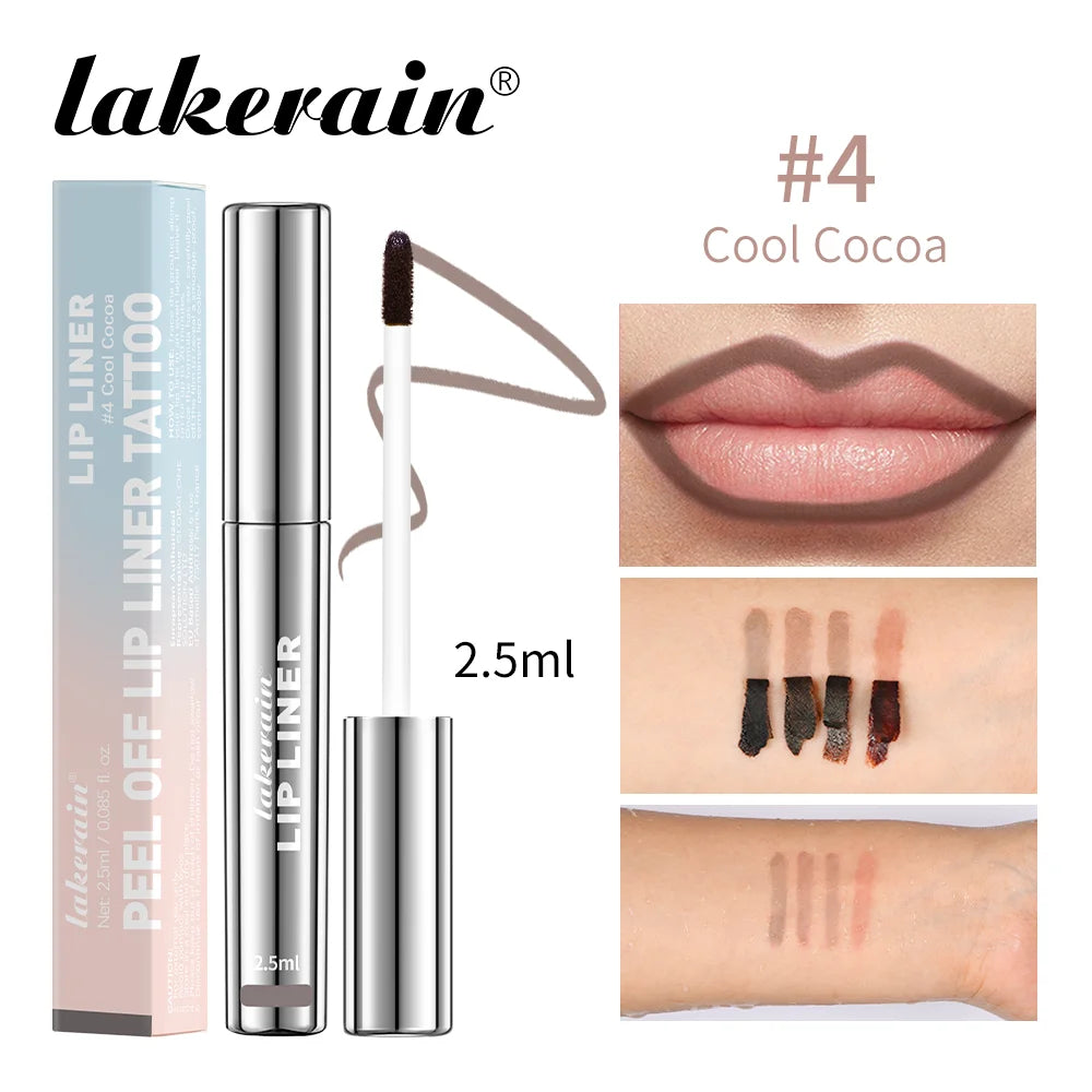 Waterproof Lip Liner Peel OffMatte Lip Tint Brown