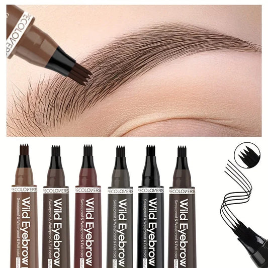 Colors 1pc Eyebrow Pen Waterproof 4 Split Tip Eyebrows Pen