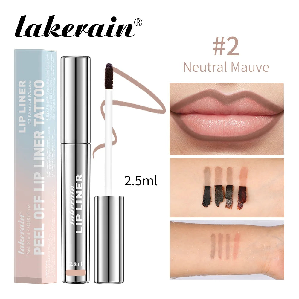 Waterproof Lip Liner Peel OffMatte Lip Tint Brown