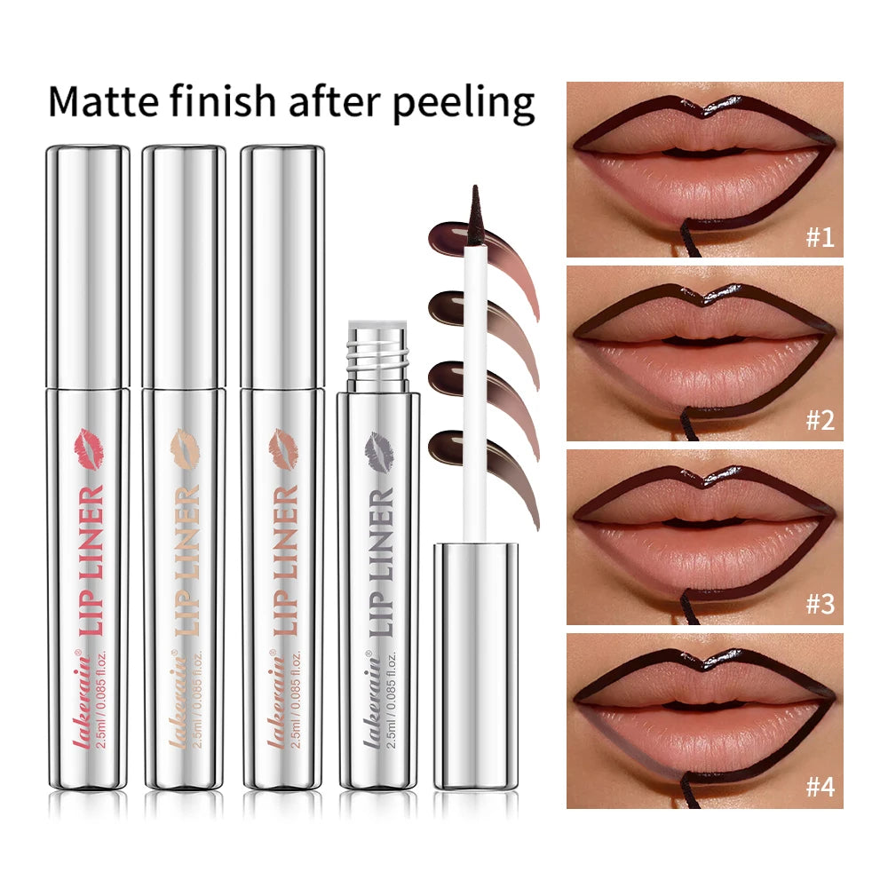 Waterproof Lip Liner Peel OffMatte Lip Tint Brown