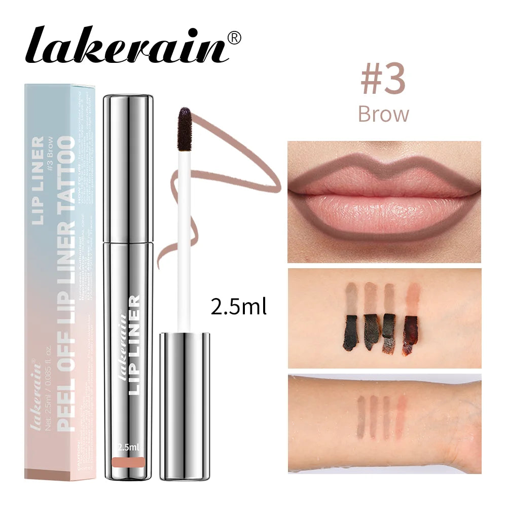 Waterproof Lip Liner Peel OffMatte Lip Tint Brown
