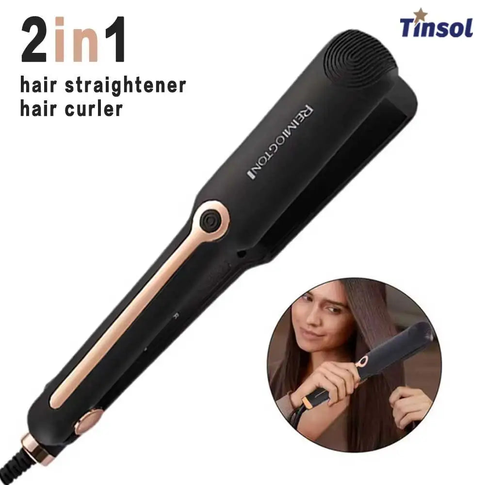 Tinsol 2-in-1 Hair Straightener Curling Iron Ceramic Plate