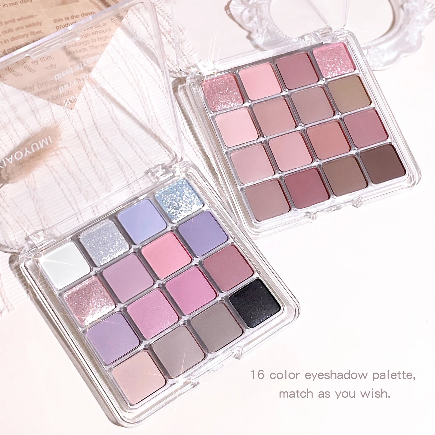 Sixteen-color sunset magic eye shadow plate pearl matte