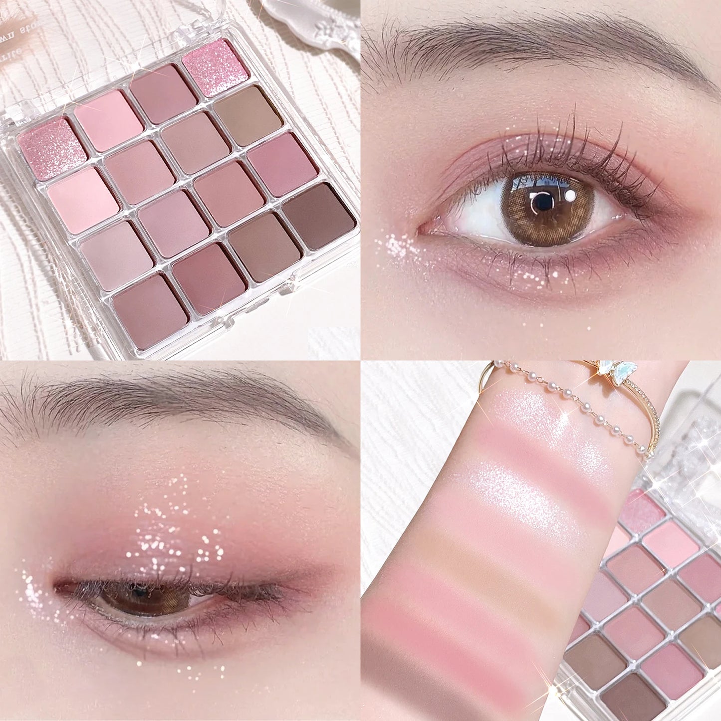 Sixteen-color sunset magic eye shadow plate pearl matte