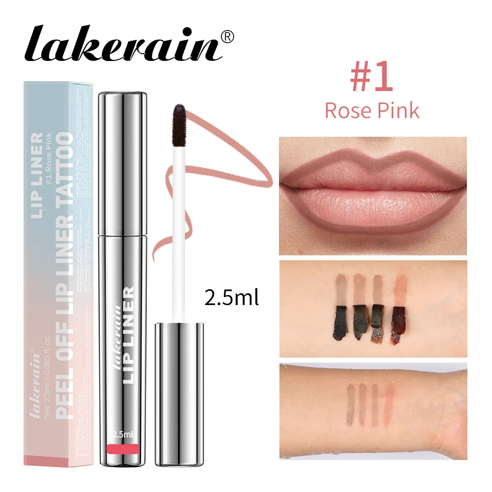 Waterproof Lip Liner Peel OffMatte Lip Tint Brown