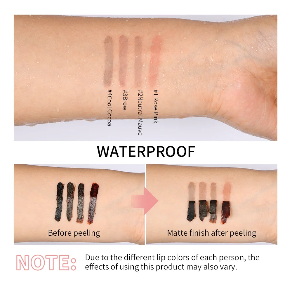 Waterproof Lip Liner Peel OffMatte Lip Tint Brown