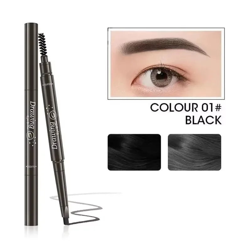 5 Colors Eyebrow Cosmetics Pencil Waterproof Doublg Lancil